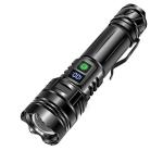 High Lumens Rechargeable LED Flashlight – Super Bright, 5‑Mode Zoomable Tactical Torch
