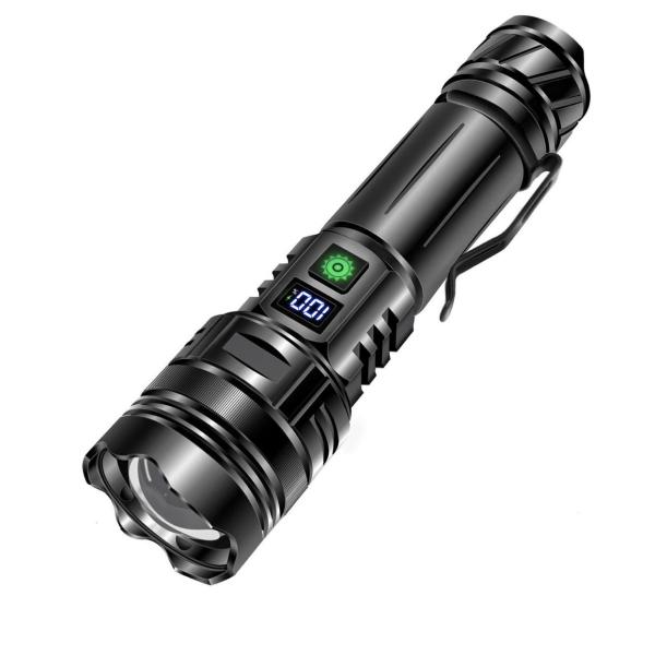 High Lumens Rechargeable LED Flashlight – Super Bright, 5‑Mode Zoomable Tactical Torch
