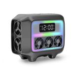 Stylish Bluetooth Speaker with Digital Clock & Dynamic Sound – Elegant Tabletop Audio Hub