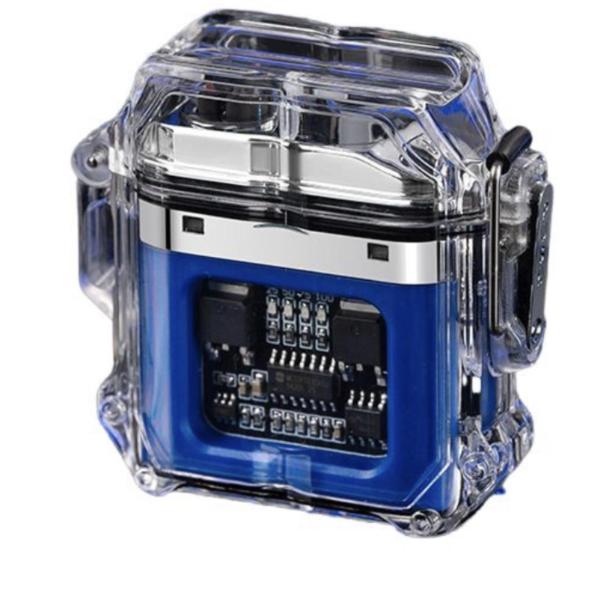 Waterproof USB‑Rechargeable Dual‑Arc Plasma Lighter with Built‑In Flashlight & Compass