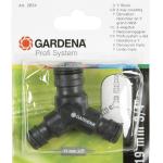 Gardena Profi System Y‑Reducer Coupling – Maxi‑Flow Profi to Original, 3/4″ Inlet to Dual 1/2″ Outlets