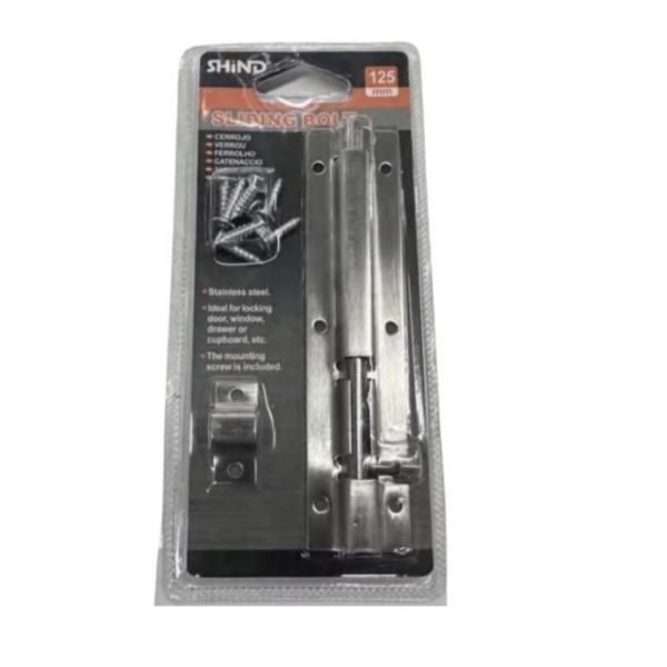 Shind 125 mm Stainless Steel Sliding Bolt with Keyholder
