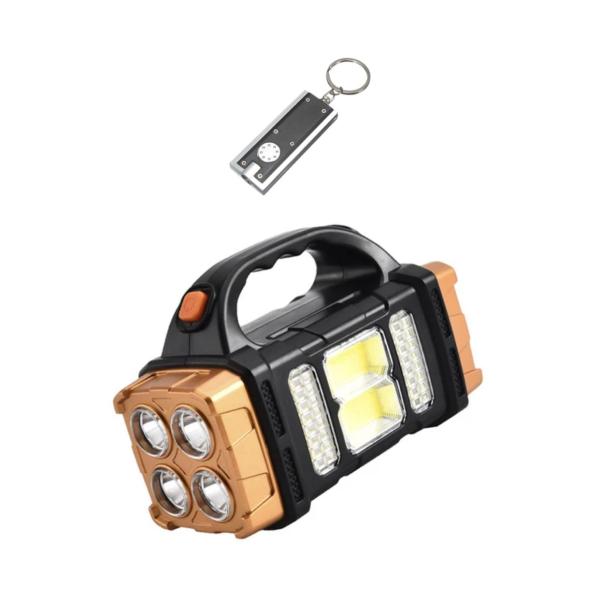 Solar‑Powered & USB‑Rechargeable Ultra‑Bright Mini LED Keyring Torch – Eco-Friendly Emergency Backup Light