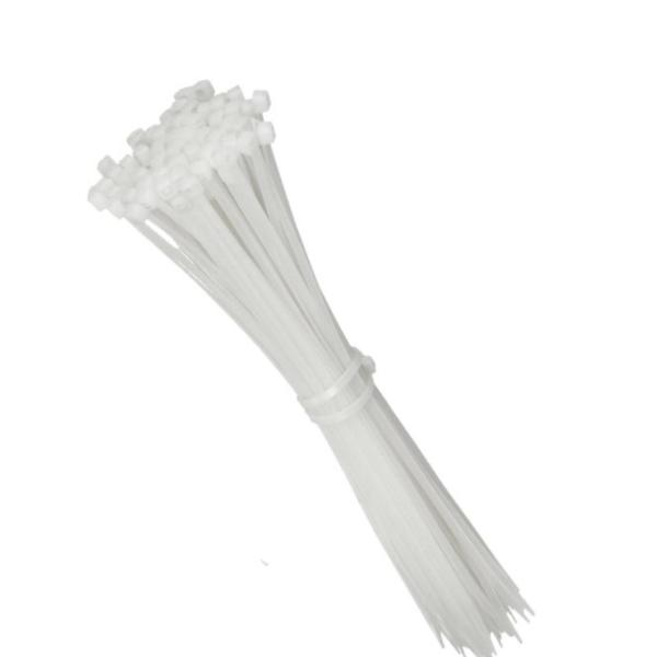 White Nylon Cable Ties – Pack of 50, 4″ Self‑Locking Zip Straps