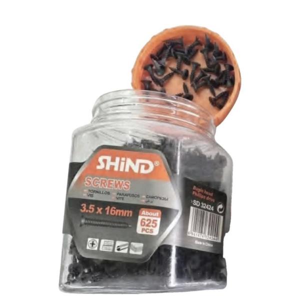 Shind 3.5x16mm Screws – Approx. 625-Piece Pack | High-Quality Steel Fasteners for DIY & Construction