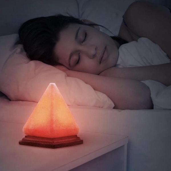 Pyramid Himalayan Salt Lamp – USB Powered RGB Color-Changing Light with Natural Crystal Rock