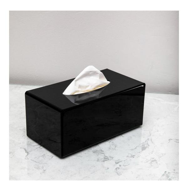 Premium Black Acrylic Tissue Box Holder – Sleek, Durable, Slide-Out Refill Design