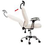 Revolt Ergonomic High-Back Executive Office Chair with Adjustable Headrest, Lumbar Support, Aluminium Base & Reclining Synchro Tilt - White