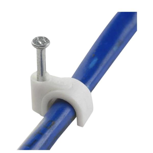 Shind - White 25mm Cable Clips - Round HDPE - 45-Pack
