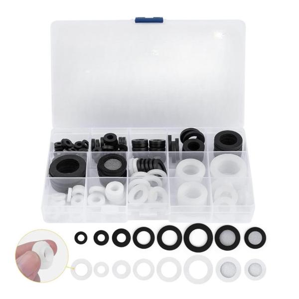 135 PCS Shower Hose Washers – 16 Sizes Rubber & Silicone Gasket Set for Plumbing, Faucets, and Shower Heads