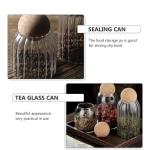 Ribbed Glass Storage Jar with Round Cork Lid – 500 ml (Set of 2)