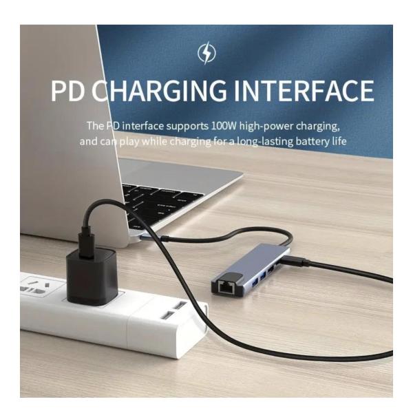 UGREEN 6-in-1 USB-C to HDMI Hub Adapter - 4K@60Hz 100W PD USB-A & SD/TF