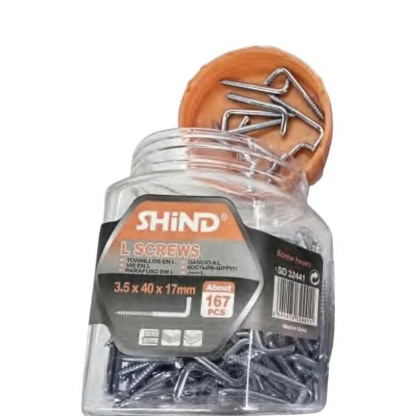 Shind L Screws (3.5x40x17mm) – Approx. 167-Piece Pack | High-Strength Steel Fasteners for DIY & Construction