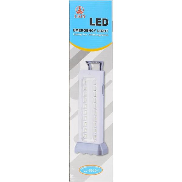 LAIYI LJ-5930 Rechargeable 30-LED Emergency Light with Dual Brightness Modes, Hanging Stand & Portable Design