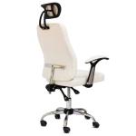 Revolt Ergonomic High-Back Executive Office Chair with Adjustable Headrest, Lumbar Support, Aluminium Base & Reclining Synchro Tilt - White