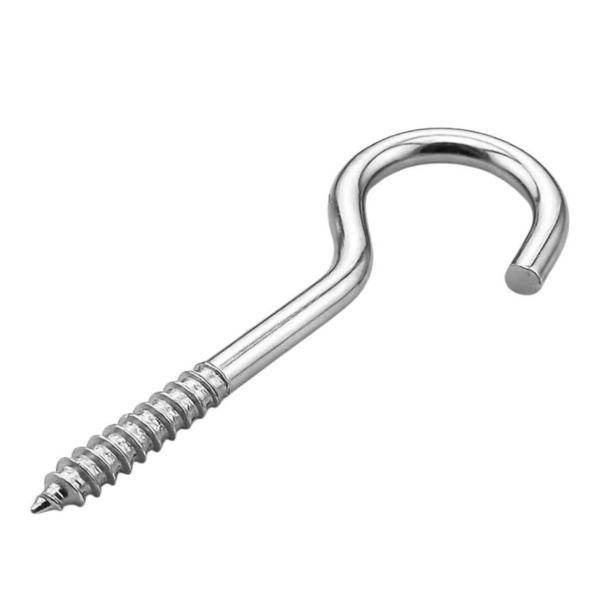 Shind 3.8 x 65mm Silver Steel Screw Hooks – 85pcs Heavy-Duty Set for Hanging & Fastening Applications