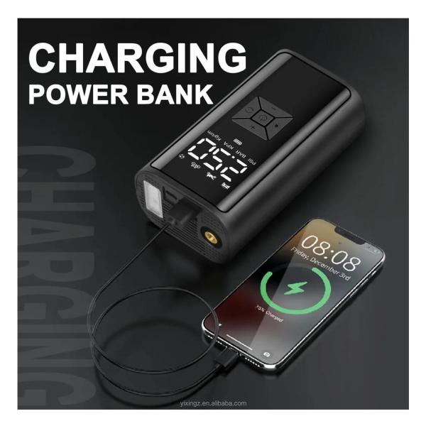 Portable Cordless Tire Inflator 150 PSI Wireless Air Compressor with LCD Display and LED Light