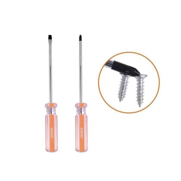 Shind 2-Piece Magnetic Crystal Screwdriver Set – Phillips & Slotted, Chrome Vanadium Steel, Clear PVC Handle