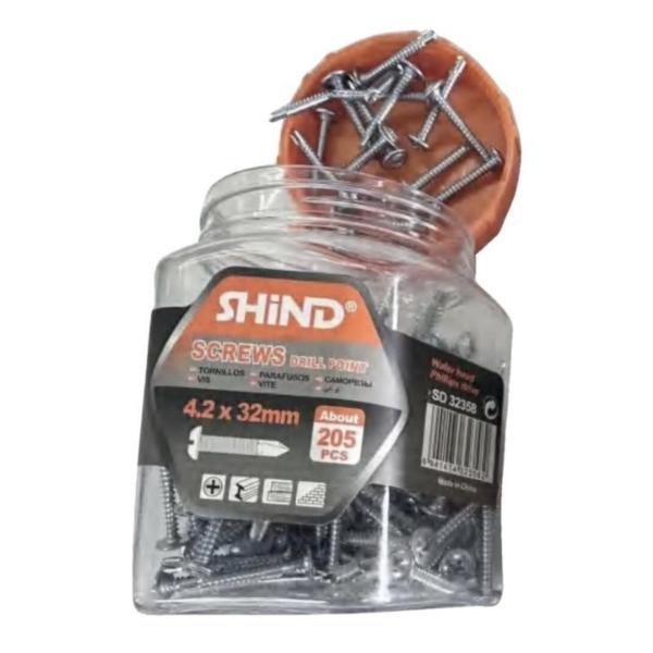 Shind 4.2 x 32mm Self-Drilling Silver Screws – 205-Pack | High-Performance Fasteners for Metal & Timber Applications