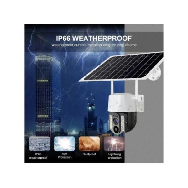 VC3‑4G Solar Powered 4G Surveillance Camera – PTZ Smart Security with V380 Pro App & KeyHolder