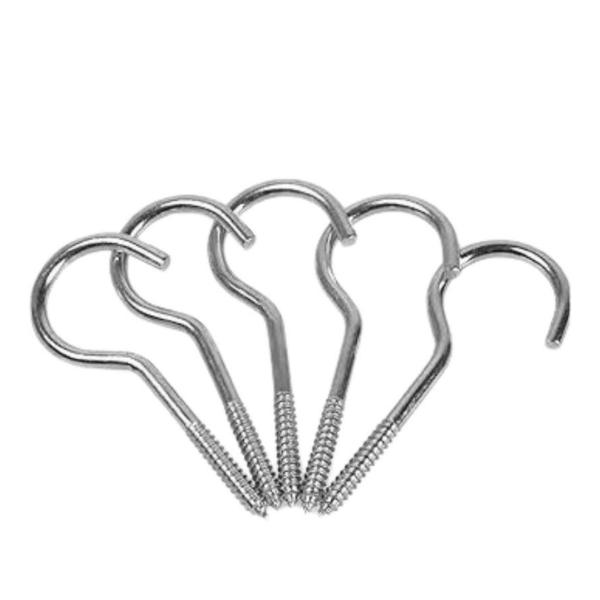 Shind 4.2 × 75 mm Silver Screw‑Hook Kit, 61 pcs – Durable Multi‑Purpose Hooks for Home & DIY Projects