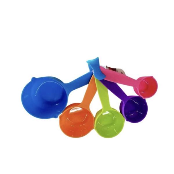 5-Piece Plastic Measuring Spoon Set – Color-Coded, BPA-Free, Nesting Design for Precise Cooking & Baking