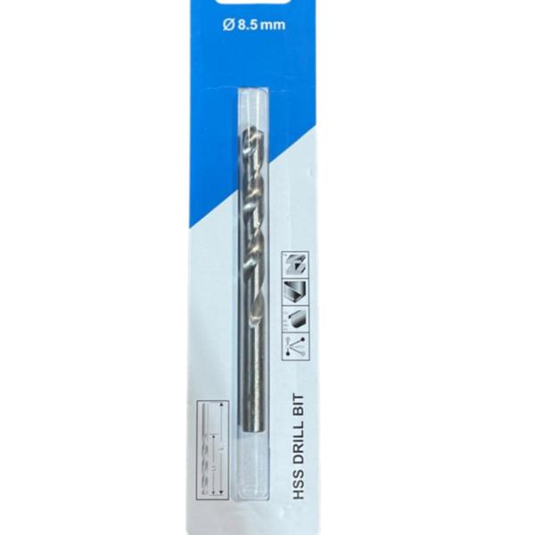 Premium 8.5 mm HSS Drill Bit – High-Speed Steel, 75 mm Working Length, Metal & Wood