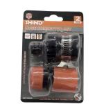 Shind 1/2″ Hose Connector Set – 2‑Piece Rubber & Plastic Garden Hose Repair Coupling (Orange/Black)