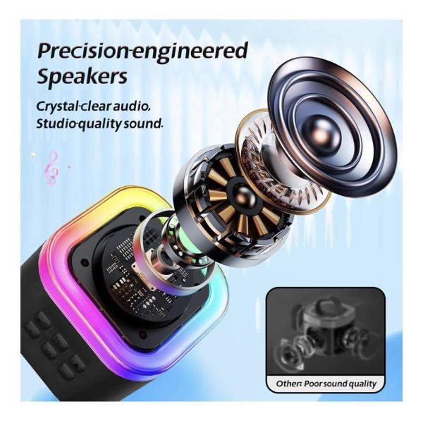 K12 Karaoke Machine for Kids & Adults – Portable Bluetooth Speaker (Black)