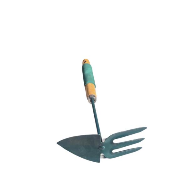 Wow Tools 30 cm Mini Hoe & Fork – Heavy‑Duty Carbon‑Steel Garden Weeder & Cultivator with Ergonomic Wood Handle