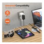 BezosMax - Universal Travel Adapter Charger - USB-A & USB-C