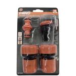 Shind 5‑Piece Universal Quick‑Connect Hose Connector Set – Adjustable 19 mm–25 mm Couplers