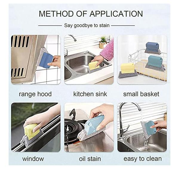 Shind Multipurpose Scrub Cleaning Brush Medium-Stiff Nylon Bristles Ergonomic Handle Blue