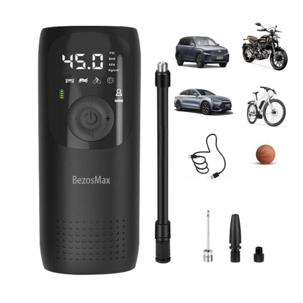 BezosMax Smart Cordless Tire Inflator 150 PSI Portable Air Compressor with Digital Display