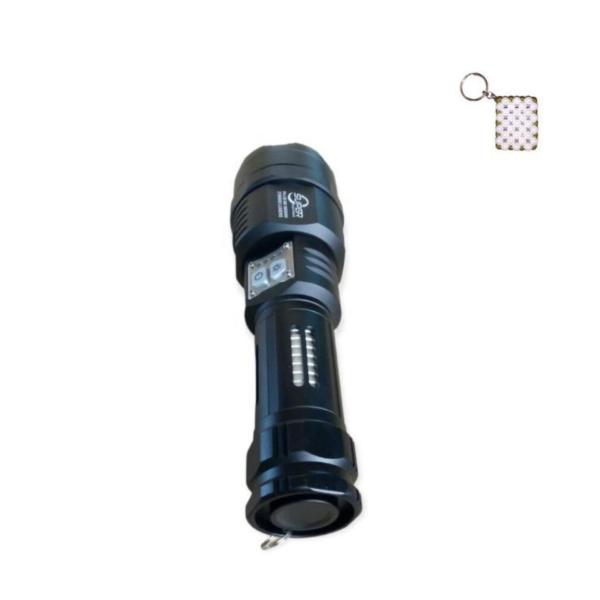 FA‑L‑52‑P360 USB Rechargeable Aluminum Alloy Flashlight & Keyholder – Zoomable IP67 Waterproof Power Bank Torch