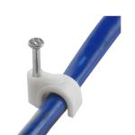United Electrical 8mm Round Cable Clips – White (100-Pack) | Durable Cable Fasteners with Zinc-Plated Nails