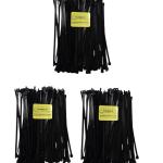 Camco 150 mm × 3.6 mm Black Cable Ties (3 × Pack of 100) – Heavy-Duty Nylon Zip Tie Wraps