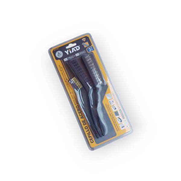 Yiad 3‑Piece Cleaning Brush Set – Stainless Steel, Brass & Nylon Wire Brushes for Rust, Paint & Delicate Surface Cleaning