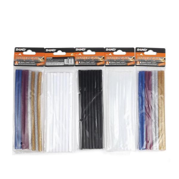 Shind 8 mm Hot Glue Stick Combo – 5 Packs of 8 Sticks (40 total) | High-Strength Thermoplastic Bond