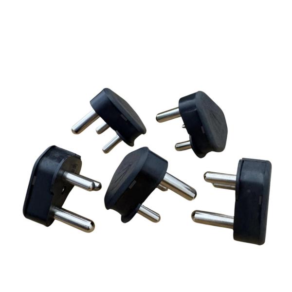 SiRCONY 3 Pin Plugtop with Solid Pins – 5 Pack (Black)
