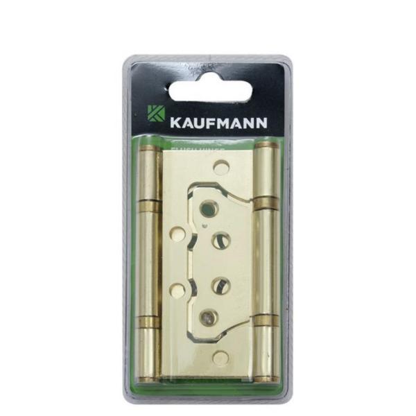 Kaufmann 100 mm Brass-Plated Flush Hinge Pair - 2-Pack