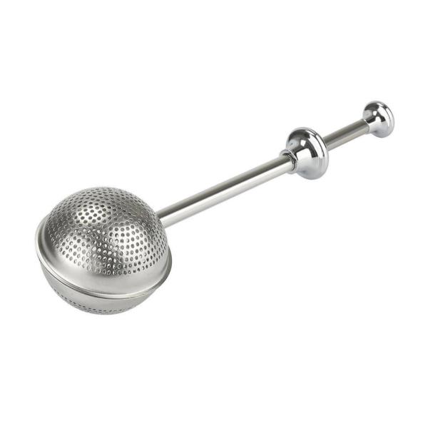 Stainless Steel Push‑Style Tea Infuser – Ball‑Shape Spring Handle