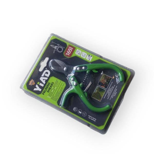 Yiad 165 mm Non‑Slip Garden Pruning Shears – Soft Rubber Grip + Safety Lock