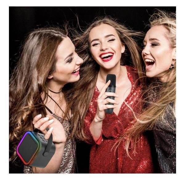 K12 Karaoke Machine for Kids & Adults – Portable Bluetooth Speaker (Black)