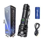 High Lumens Rechargeable LED Flashlight – Super Bright, 5‑Mode Zoomable Tactical Torch