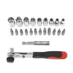 Shind 19 Pcs CR-V Screwdriver Bit Set with Ratchet Handle & Sockets