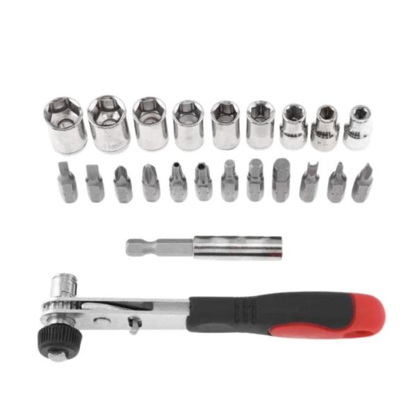 Shind 19 Pcs CR-V Screwdriver Bit Set with Ratchet Handle & Sockets