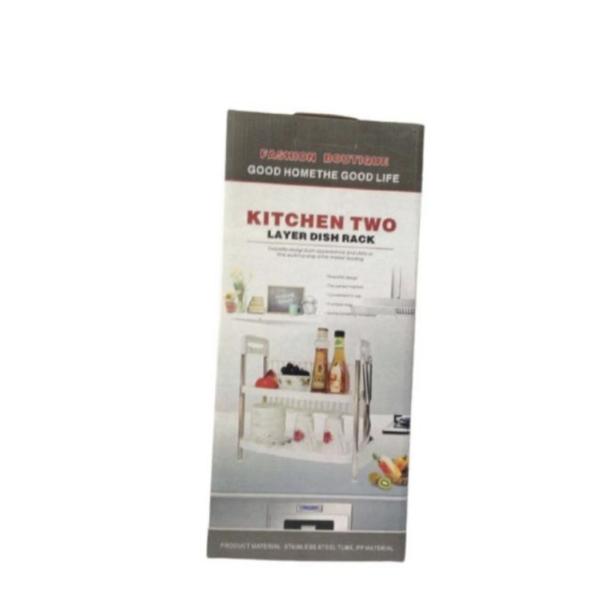 XF0887 Kitchen 2-Layer Dish Rack – Compact Plastic Countertop Dish Drainer with Plate, Cup & Cutlery Holders