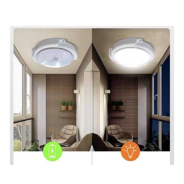 50W Solar Ceiling Light - Waterproof LED Fixture with Remote & Solar Panel