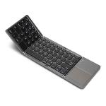 B033 Foldable Bluetooth Keyboard with Integrated Touchpad – 64‑Key Tri‑Fold Portable Design